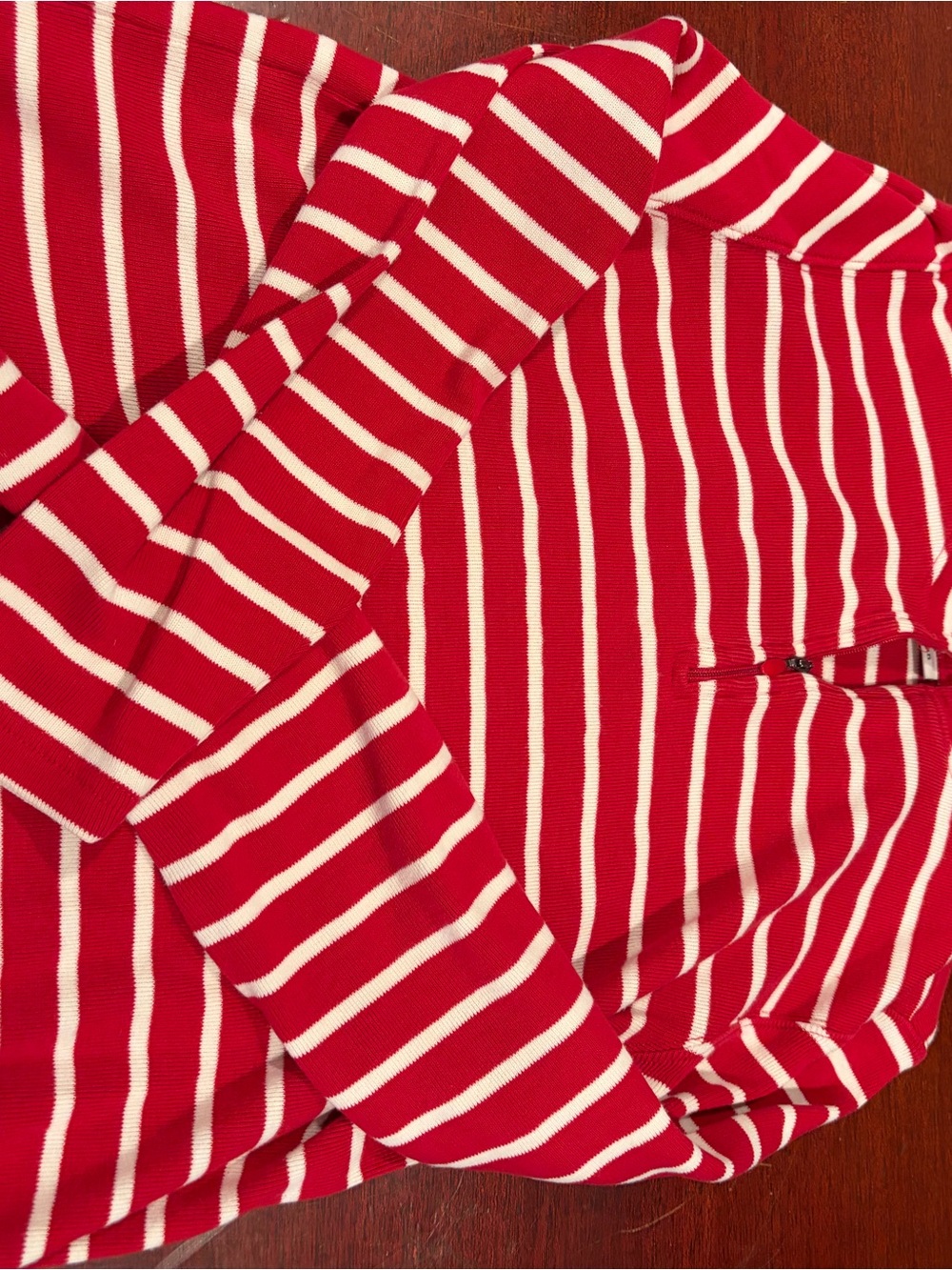 L.L. Bean Red and White Striped Crew Top